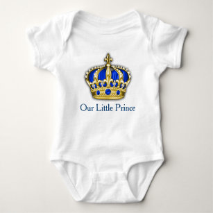 Royal Blue Gold Prince Crown Prince Baby Boy Baby Bodysuit