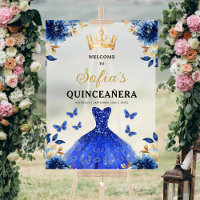 Royal Blue Gold Princess Quinceañera Welcome 