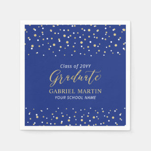 Royal Blue, Gold School Graduation Ceremony Party  Napkin
