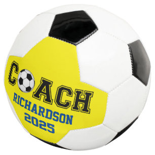 Royal blue & gold soccer ball coach thank you gift