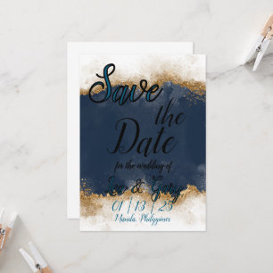 Royal Blue & Gold Stardust Enregistrer la carte Da