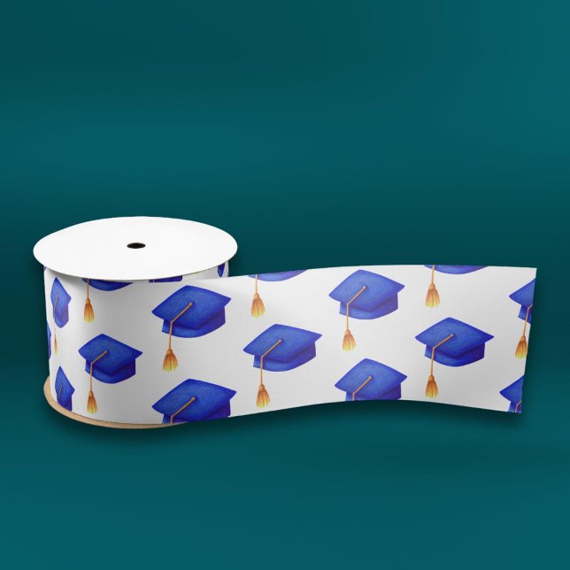  Royal Blue Graduation Cap with Tassels Graduation Satin Ribbon (Creator Uploaded)