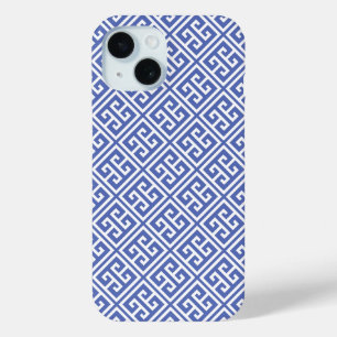 Royal Blue Greek Key Pattern iPhone 15 Case
