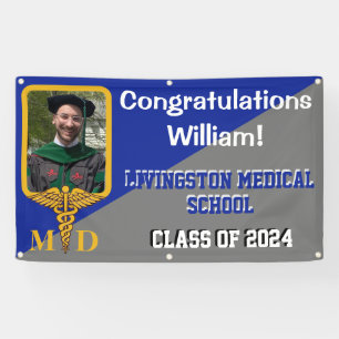 Royal Blue & Grey Medical School Graduation Banner