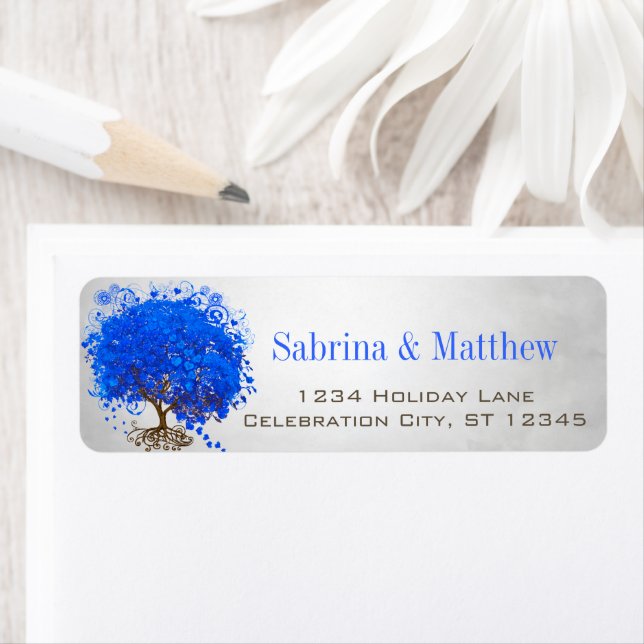 Royal Blue Heart Leafed Return Address (Insitu)
