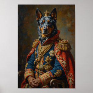 Royal Blue Heeler Portrait Poster