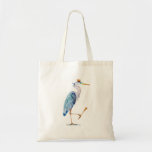 Royal Blue Heron Tote Bag<br><div class="desc">Handsome Blue Heron bird with gold crown and scepter</div>