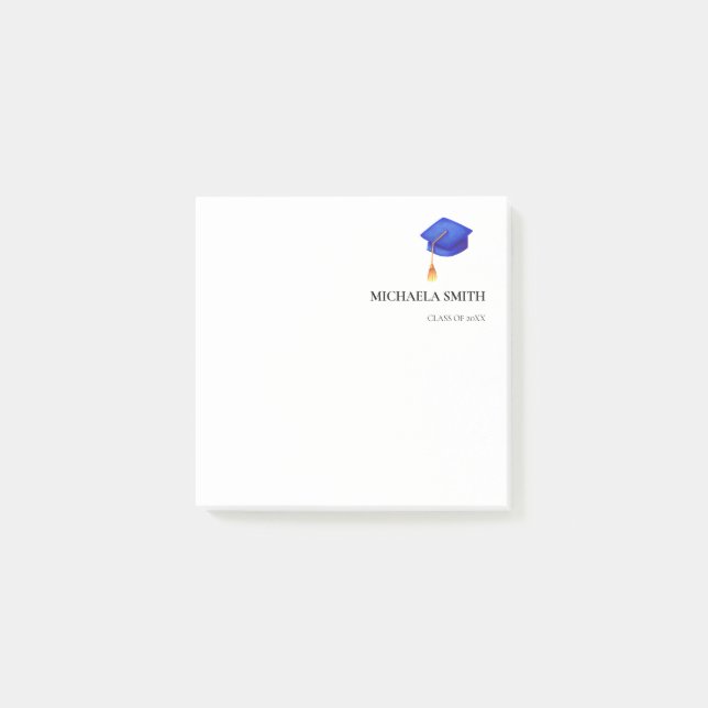 Royal Blue High School Personalized Graduation Post-it Notes (Front)