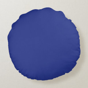 Royal Blue Holiday Elegance Round Pillow