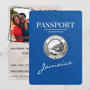 Royal Blue Jamaica Passport Save The Date