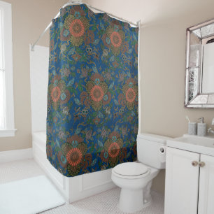 Royal Blue Japanese Floral Vintage Pattern
