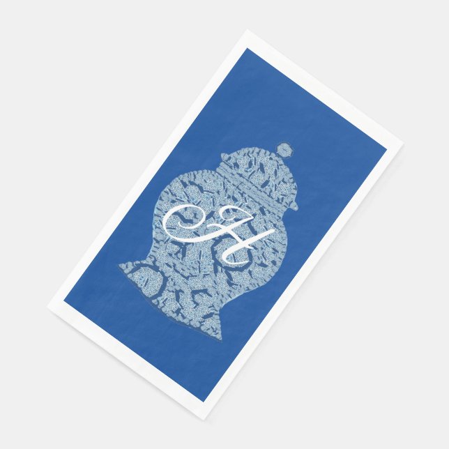 Royal Blue Jar Ginger Jars Mosaic  Napkin (Corner)