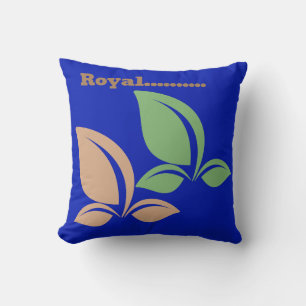 Royal Blue Leaves Square Pillow