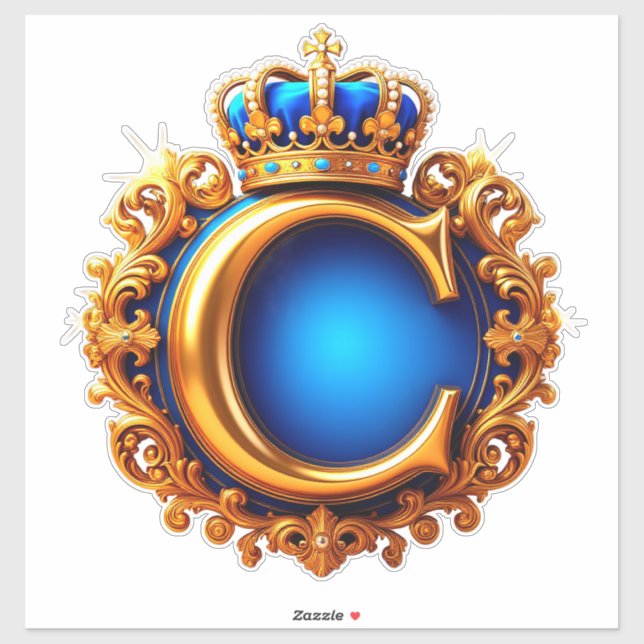Royal Blue Letter C Monogram (Sheet)