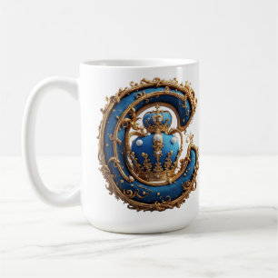 Royal Blue Letter C Monogram Coffee Mug