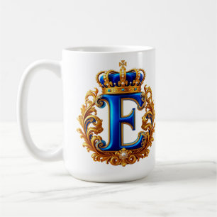 Royal Blue Letter E Monogram Coffee Mug