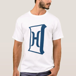 Royal Blue Letter H Elegant Initial Monogram T-Shirt