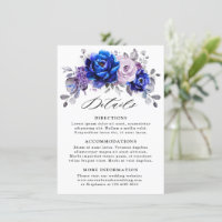 Royal Blue Lilac Purple Floral Wedding Details