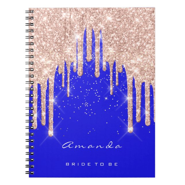 Royal Blue  Makeup Artist Bridal Shower Spark Notebook (Front)