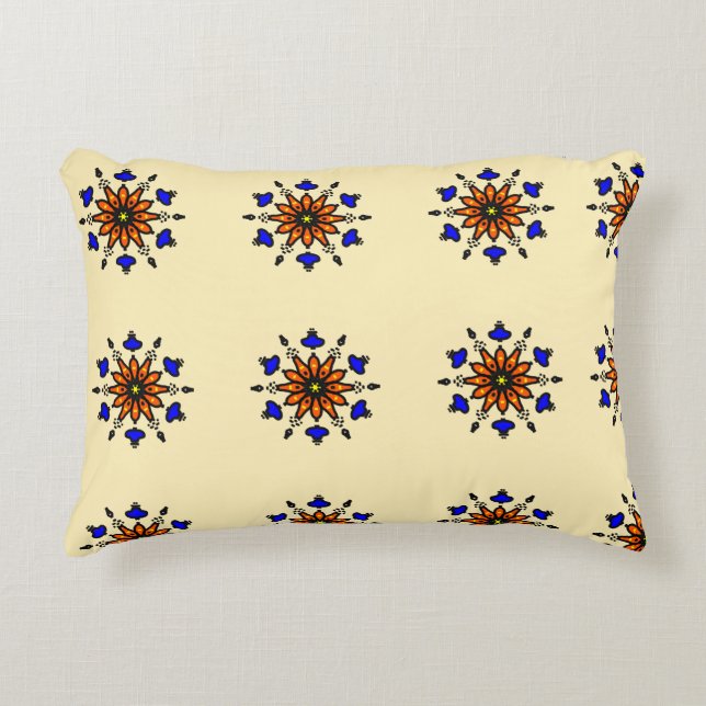Royal Blue Mandala Accent Pillow (Front)