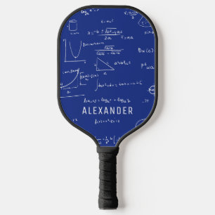 Royal Blue Math Physics Equations Personalized Pickleball Paddle