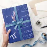 Royal Blue Mathematics Formulas Equations Pattern Wrapping Paper<br><div class="desc">Great mathematics wrapping paper for graduation presents,  teacher retirement party presents and anyone who just loves math. The wrapping paper has a royal blue background and white mathematic formulas in white. All the formulas,  equations and graphics are hand written and can't be edited. 
Illustrated and designed by Patricia Alvarez.</div>