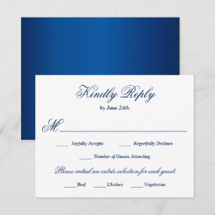 Royal Blue Meal Choice RSVP Card