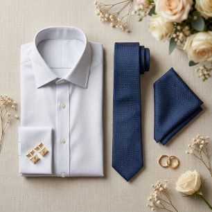 Royal Blue Melange Woven Texture Tie