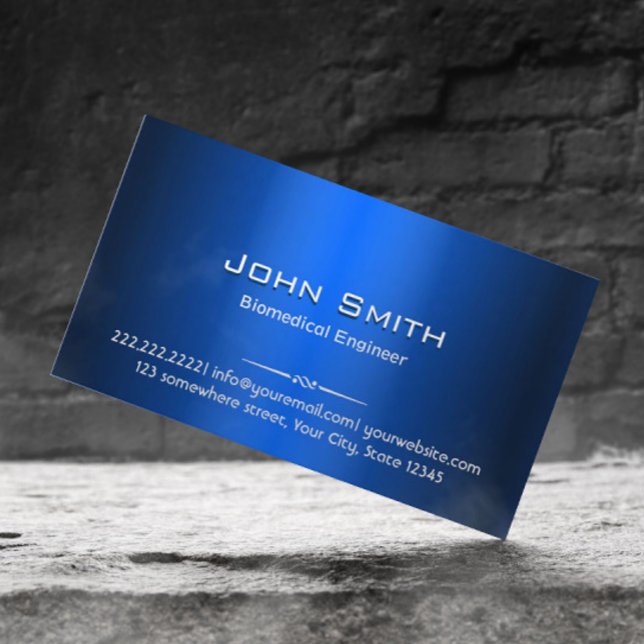 Royal Blue Metal Biomedical Business Card (Creator Uploaded)