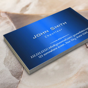 Royal Blue Metal Chauffeur Business Card