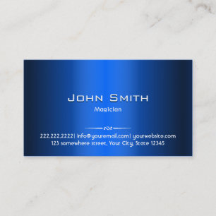 Royal Blue Metal Magician Business Card