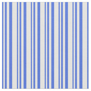 Royal Blue & Mint Cream Stripes Pattern Fabric