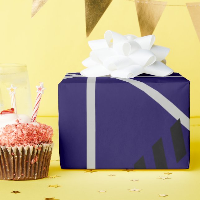 Royal Blue Modern Design  Wrapping Paper (Birthday Party)