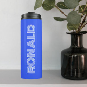 Royal Blue Modern Typography Personalized Thermal Tumbler