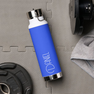 Royal Blue Modern Typography Personalized Water Bottle
