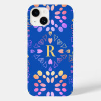Royal Blue Monogram Pink Lilac Ombre Pattern