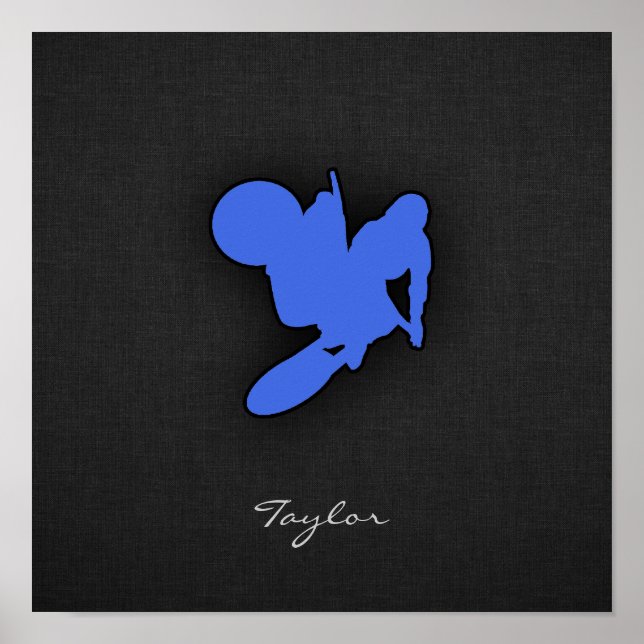 Royal Blue Motocross Poster (Front)