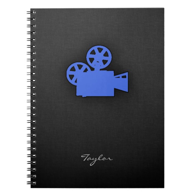 Royal Blue Movie Camera Notebook (Front)