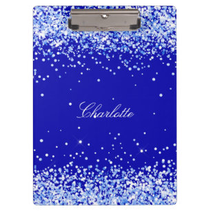 Royal blue name script clipboard