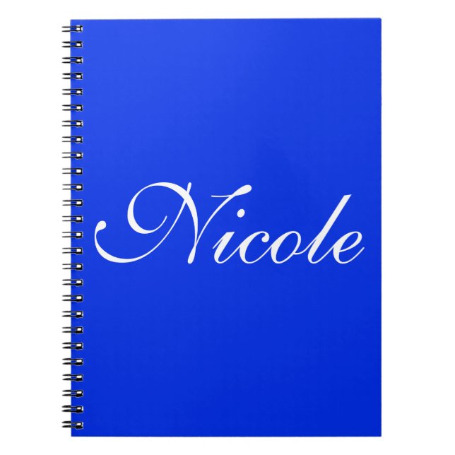 Royal Blue Notebook, Customized Name Notebook (Front)