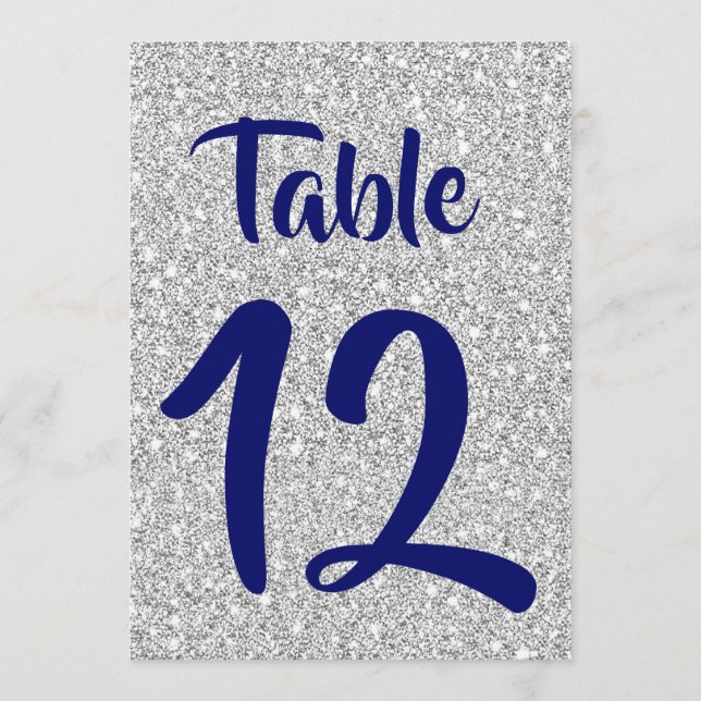 Royal Blue Numbers on a Silver Glitter Background  Program (Front)