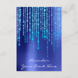 Royal Blue Ocean Drips Lights Elegant Invitation