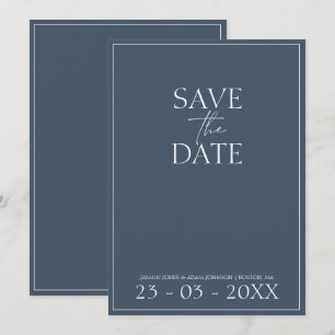 Royal Blue Opulence Script Wedding Save the Date