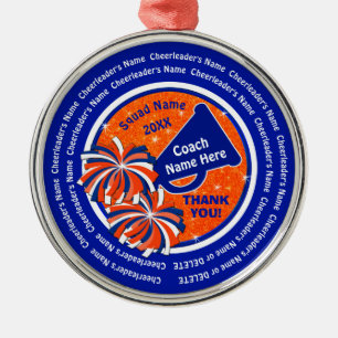 Royal Blue, Orange Cheer Coach ornements de Noël
