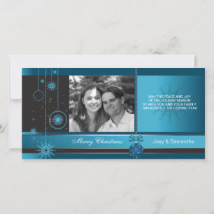 Royal - Blue ornament christmas holiday photocard Card