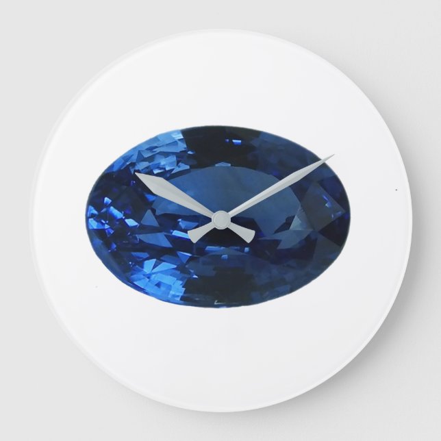Royal Blue Oval Sapphire Bleu Grande horloge (Recto)