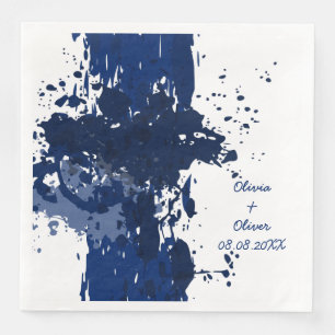 Royal-Blue Paint Splatter Napkin