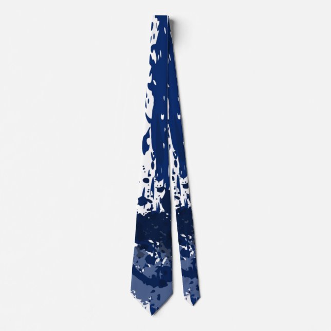 Royal Blue Paint Splatter Party Gift - Tie (Front)