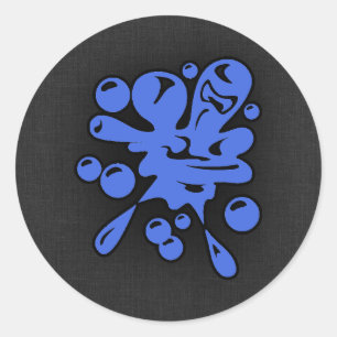 Royal Blue Paintball Classic Round Sticker