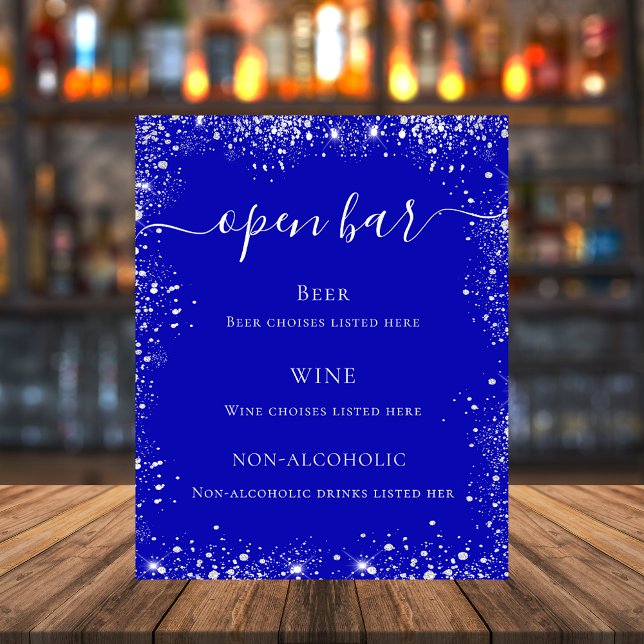 Royal blue parties scintillant mariage menu (Créateur téléchargé)
